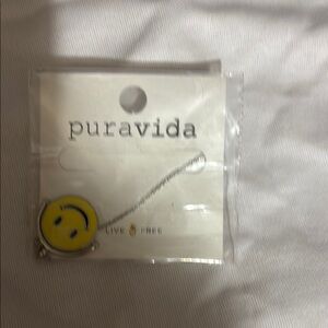 Pura Vida Retro Y2K Yellow Smiley Face Spinner Necklace